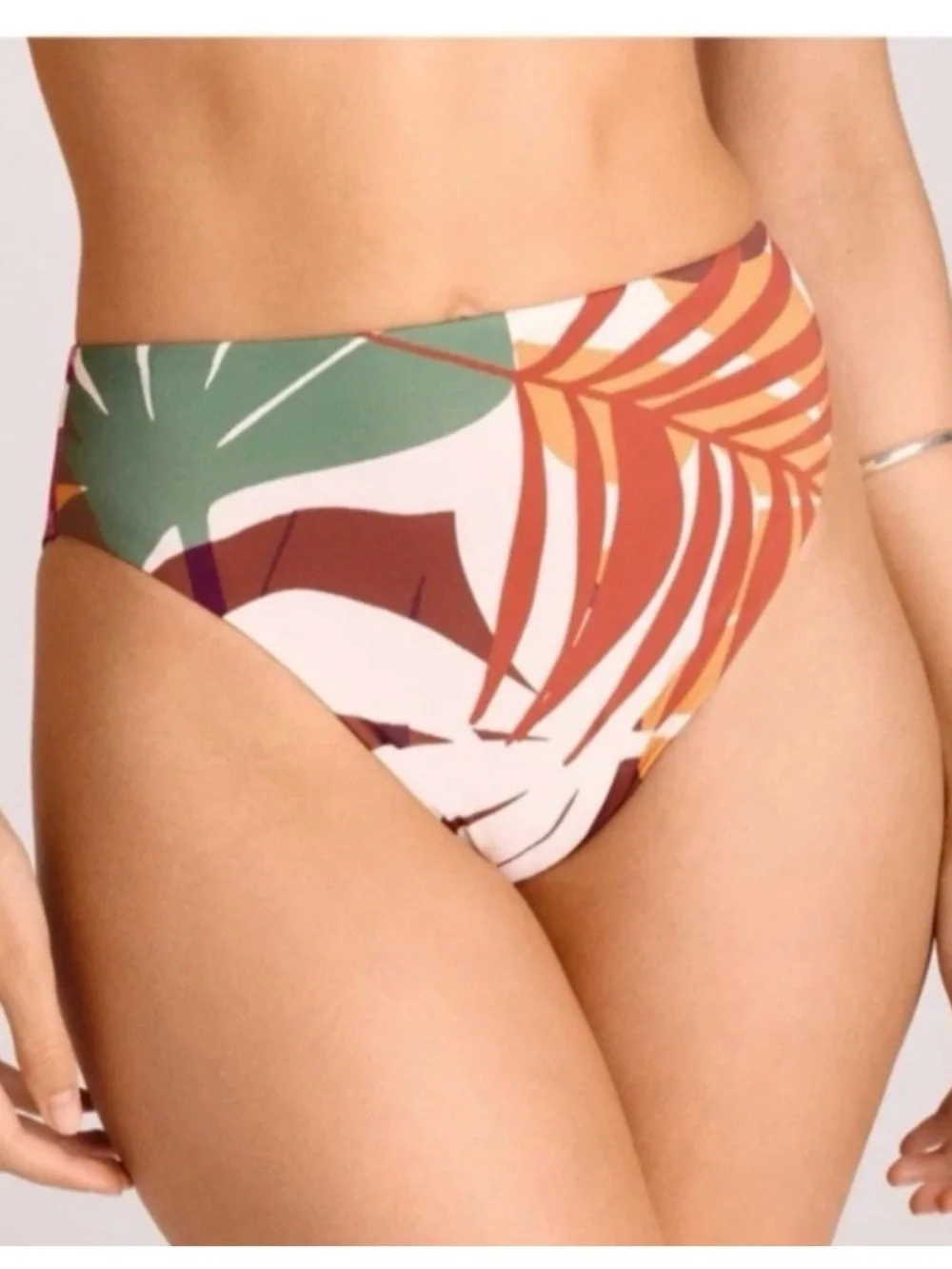 High-Waist Tropical Print Bikini Bottom - Vitamin A for Target